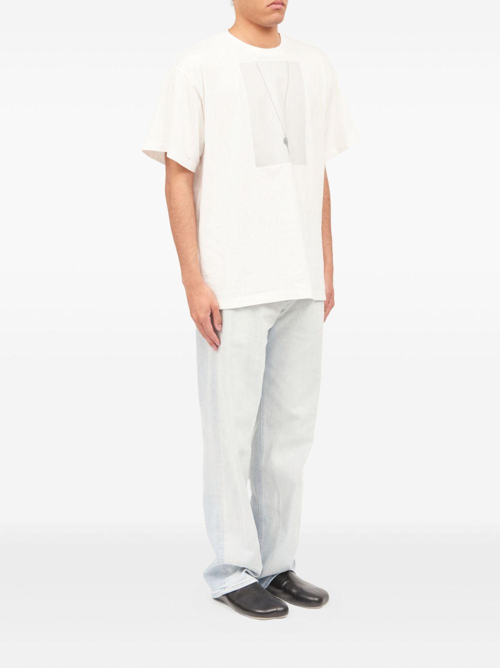 T-shirt girocollo in bianco Mm6 maison margiela - uomo 