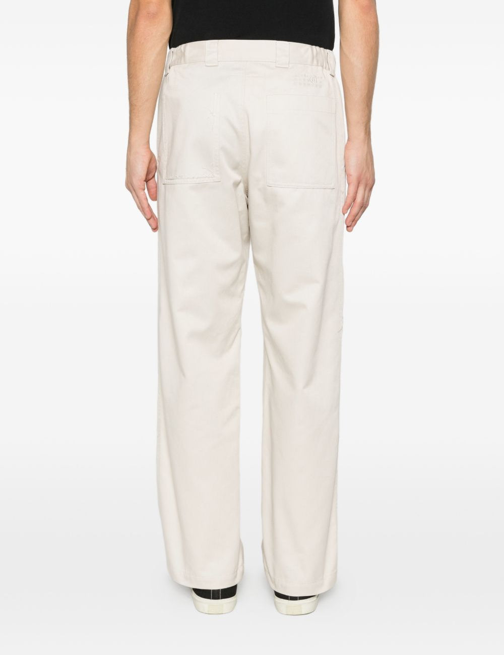 Pantaloni con cuciture a contrasto in avorio MM6 Maison Margiela - uomo 