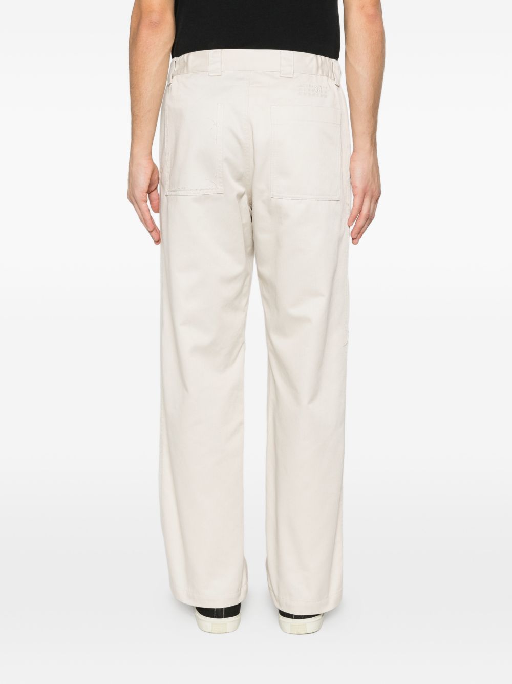 Pantaloni con cuciture a contrasto in avorio MM6 Maison Margiela - uomo 