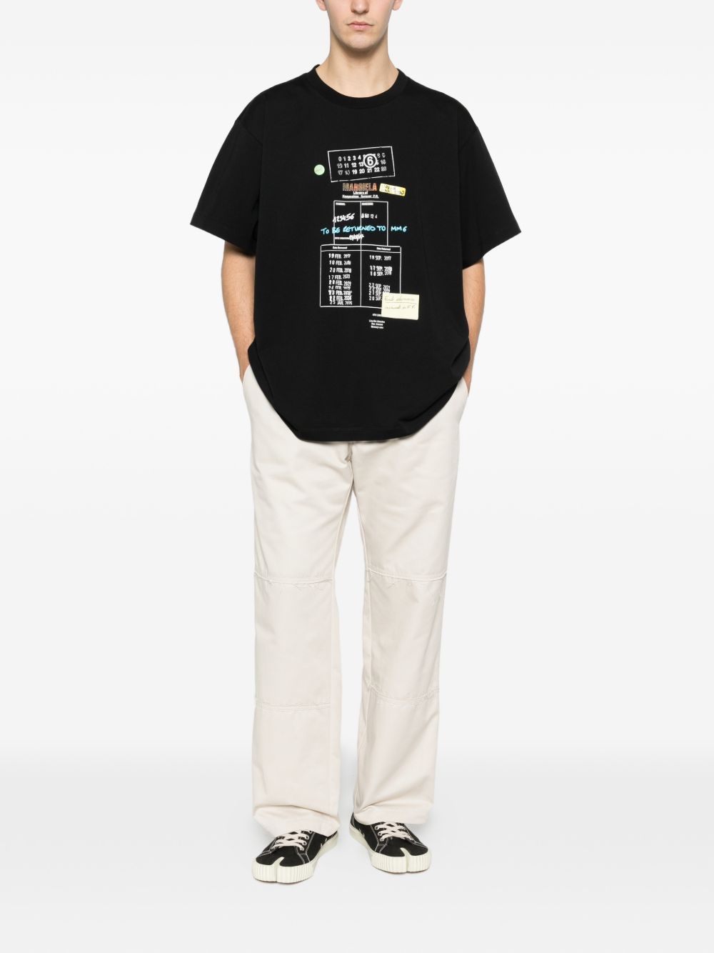 Pantaloni con cuciture a contrasto in avorio MM6 Maison Margiela - uomo 
