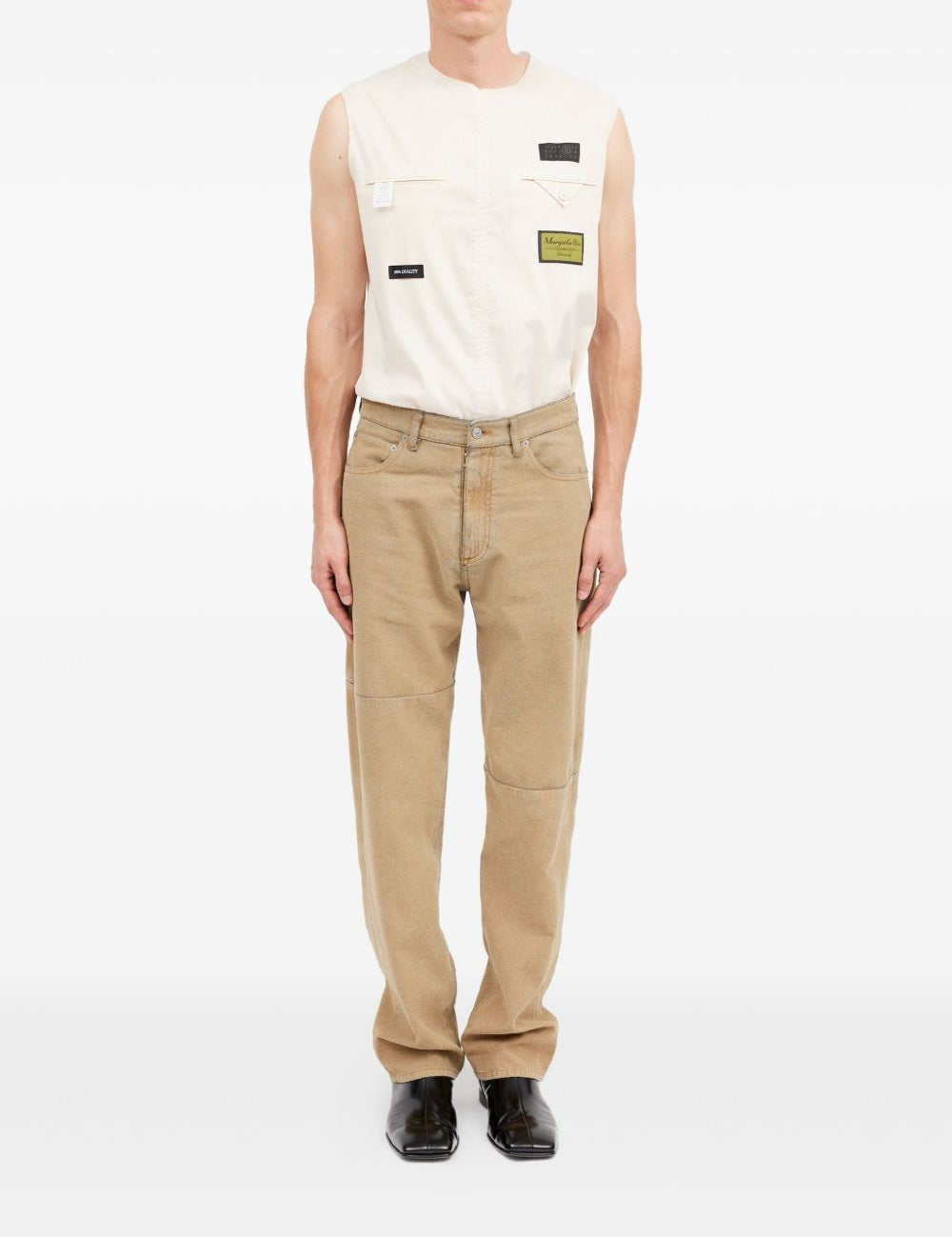 Jeans a cinque tasche in marrone Mm6 maison margiela - uomo 