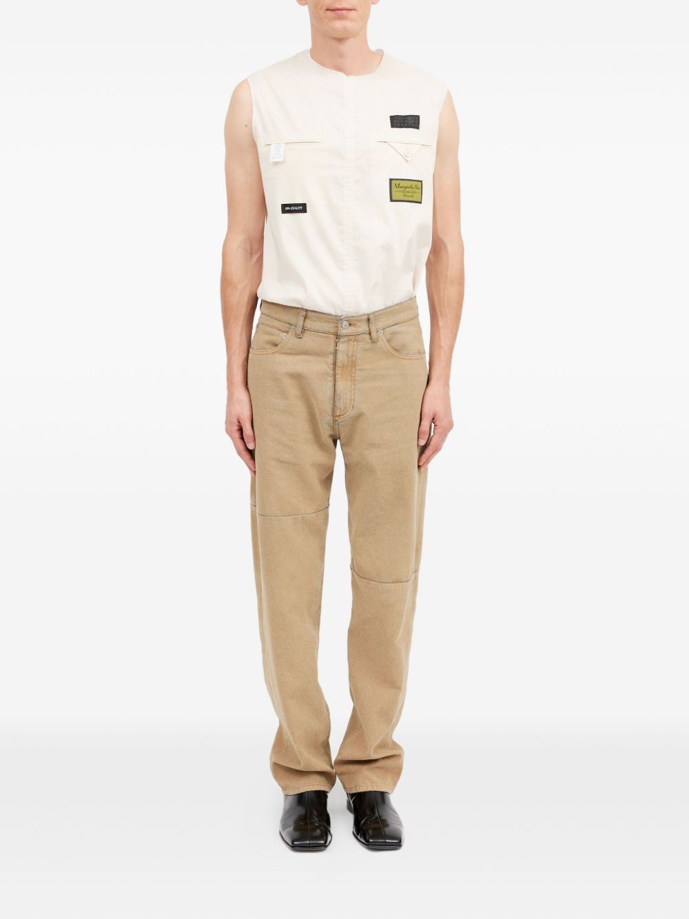 Jeans a cinque tasche in marrone Mm6 maison margiela - uomo 