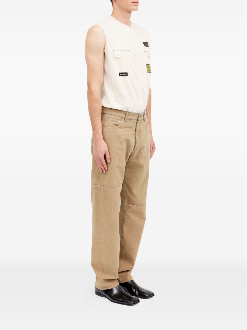 Jeans a cinque tasche in marrone Mm6 maison margiela - uomo 