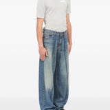 Jeans con inserti in blu Mm6 maison margiela - uomo 