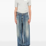 Jeans con inserti in blu Mm6 maison margiela - uomo 