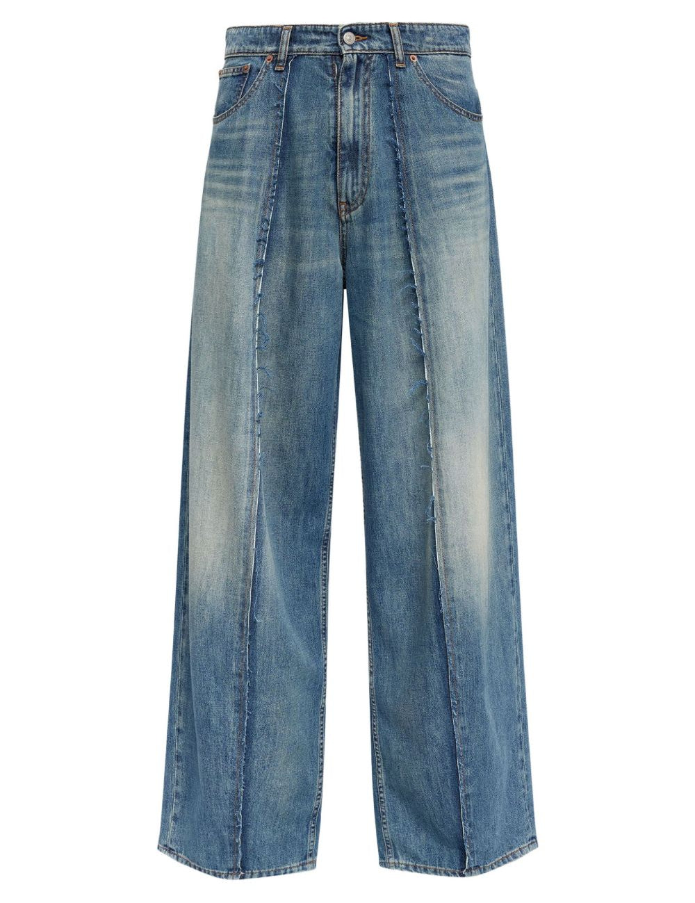Jeans con inserti in blu Mm6 maison margiela - uomo 