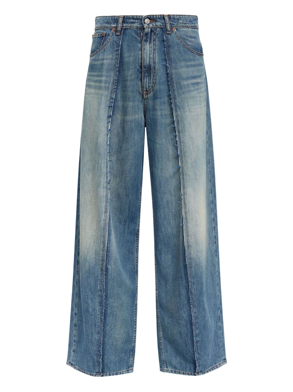 Jeans con inserti in blu Mm6 maison margiela - uomo 