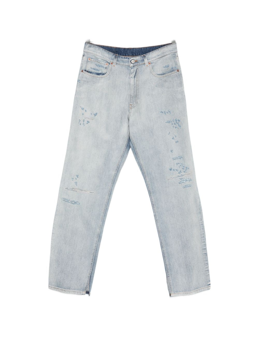 Jeans con effetto vissuto in blu Mm6 maison margiela - uomo 
