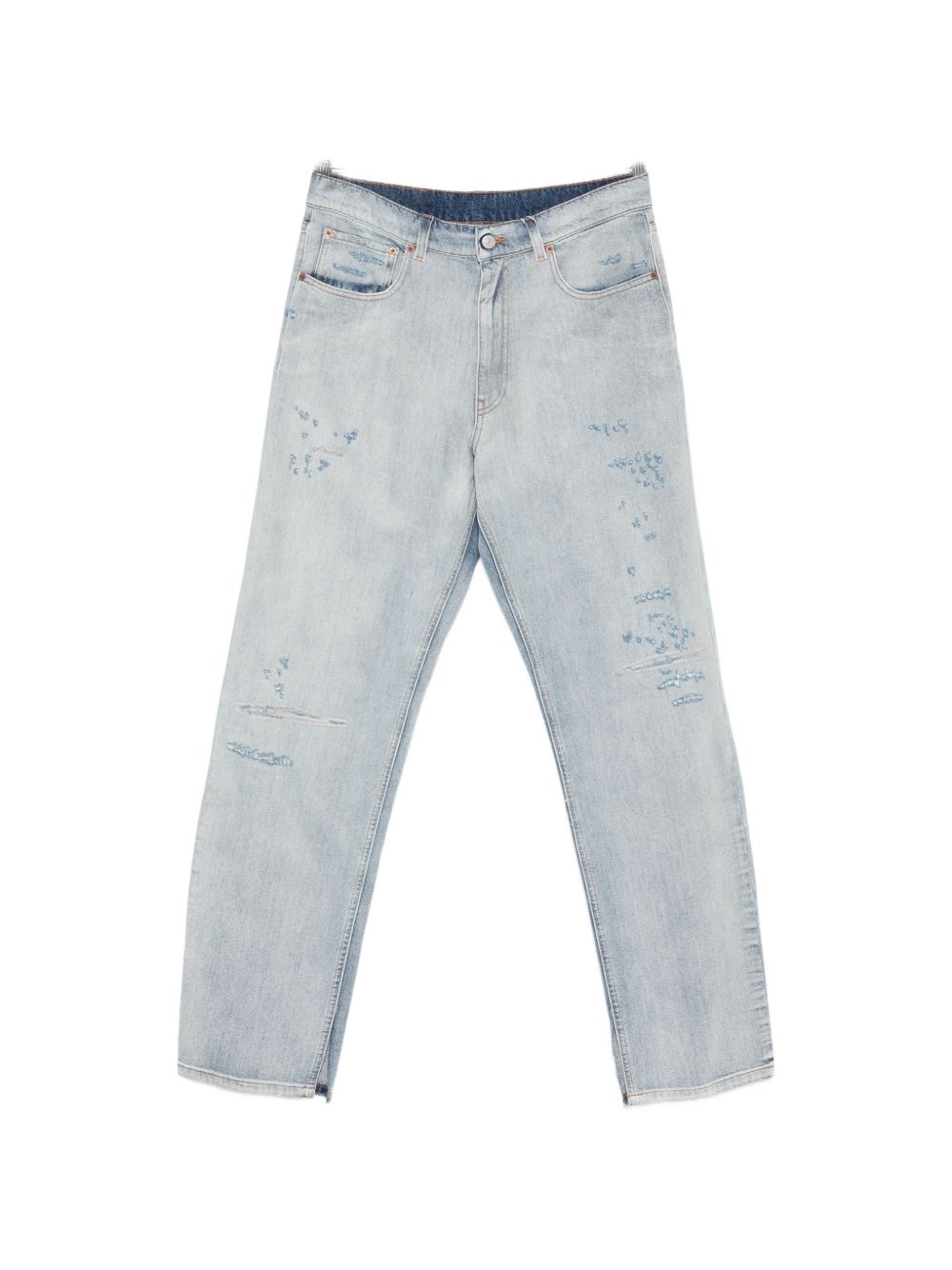 Jeans con effetto vissuto in blu Mm6 maison margiela - uomo 