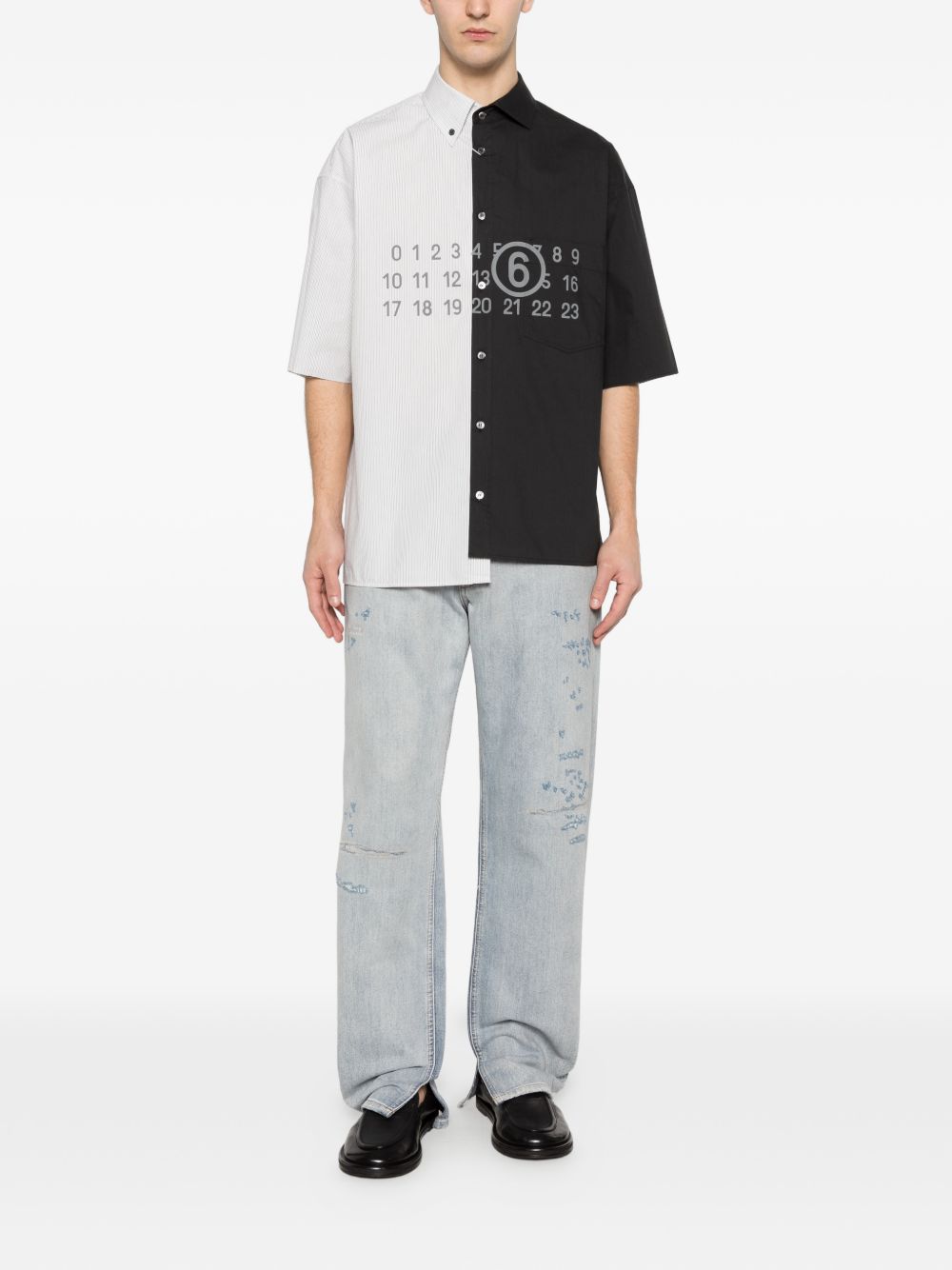 Jeans con effetto vissuto in blu Mm6 maison margiela - uomo 
