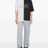 Jeans con effetto vissuto in blu Mm6 maison margiela - uomo 