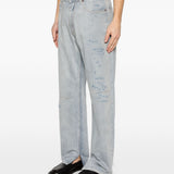 Jeans con effetto vissuto in blu Mm6 maison margiela - uomo 