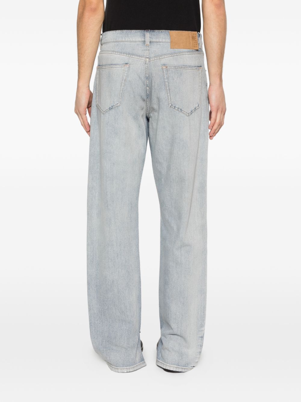 Jeans con effetto vissuto in blu Mm6 maison margiela - uomo 