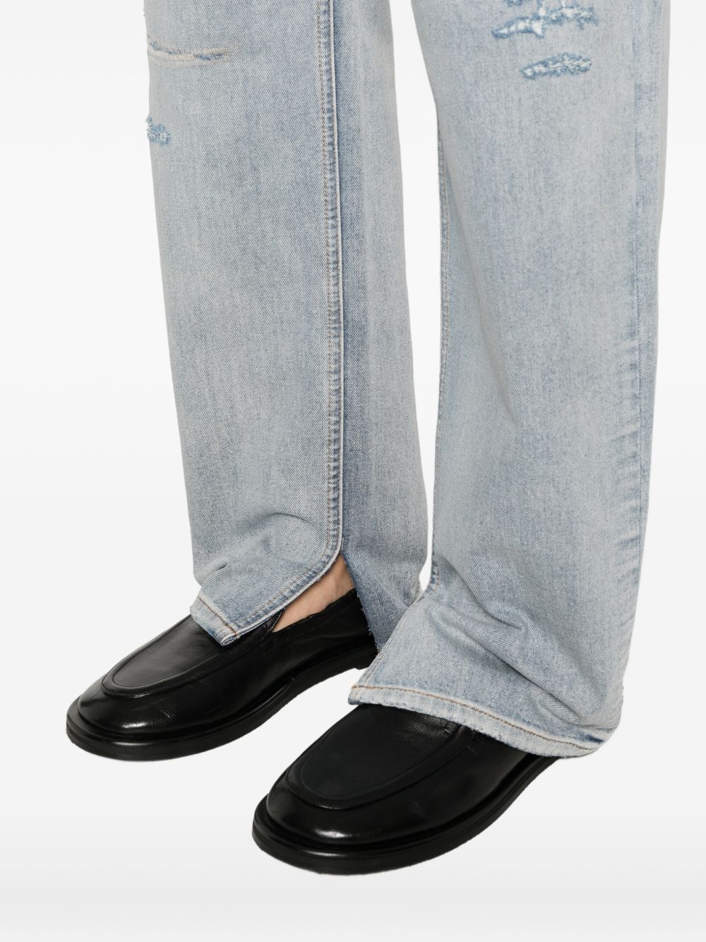 Jeans con effetto vissuto in blu Mm6 maison margiela - uomo 