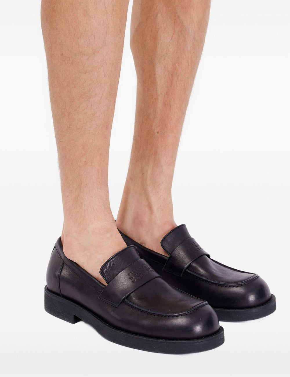 Mocassini con logo in nero Mm6 maison margiela - uomo 
