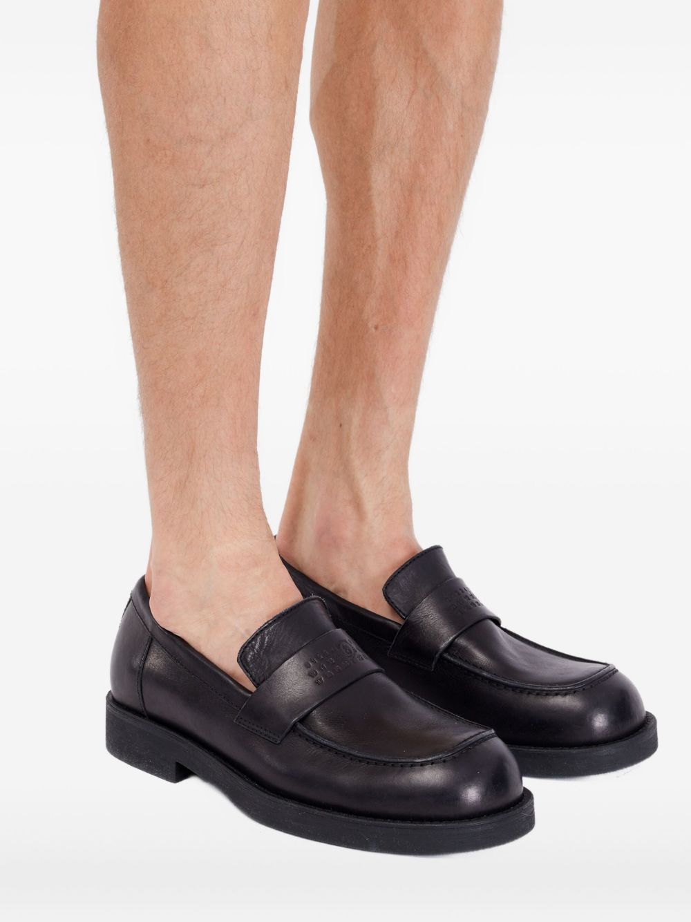 Mocassini con logo in nero Mm6 maison margiela - uomo 