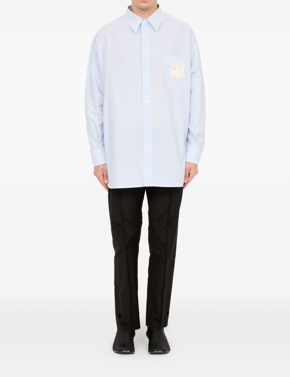 Camicia a righe in celeste Mm6 maison margiela - uomo 