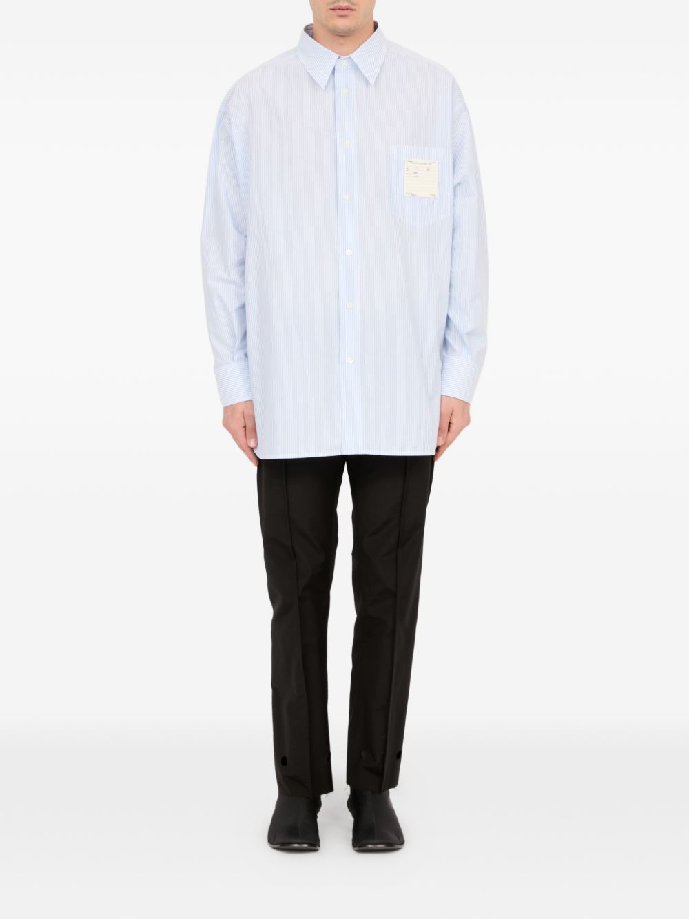 Camicia a righe in celeste Mm6 maison margiela - uomo 