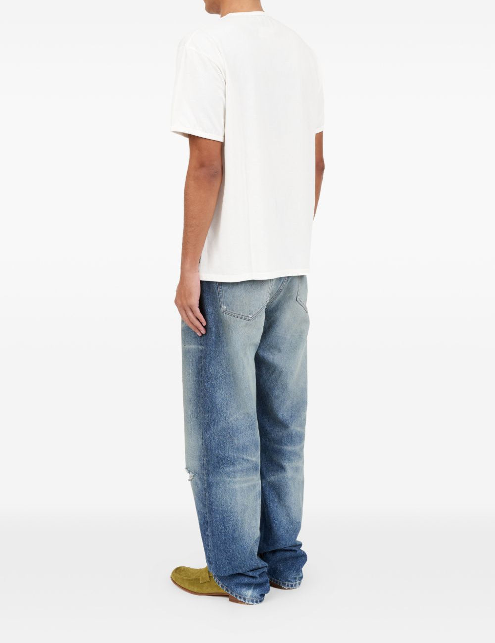 T-shirt in cotone con stampa grafica in bianco Mm6 maison margiela - uomo 