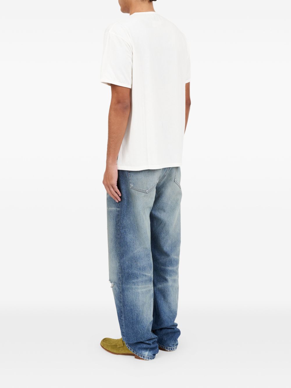 T-shirt in cotone con stampa grafica in bianco Mm6 maison margiela - uomo 