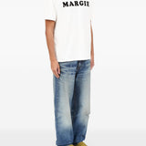 T-shirt in cotone con stampa grafica in bianco Mm6 maison margiela - uomo 