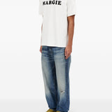 T-shirt in cotone con stampa grafica in bianco Mm6 maison margiela - uomo 