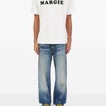 T-shirt in cotone con stampa grafica in bianco Mm6 maison margiela - uomo 