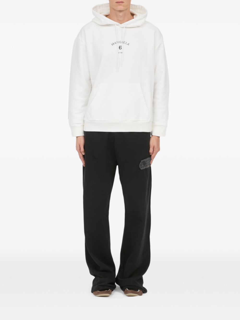 Felpa con cappuccio in bianco Mm6 maison margiela - uomo 