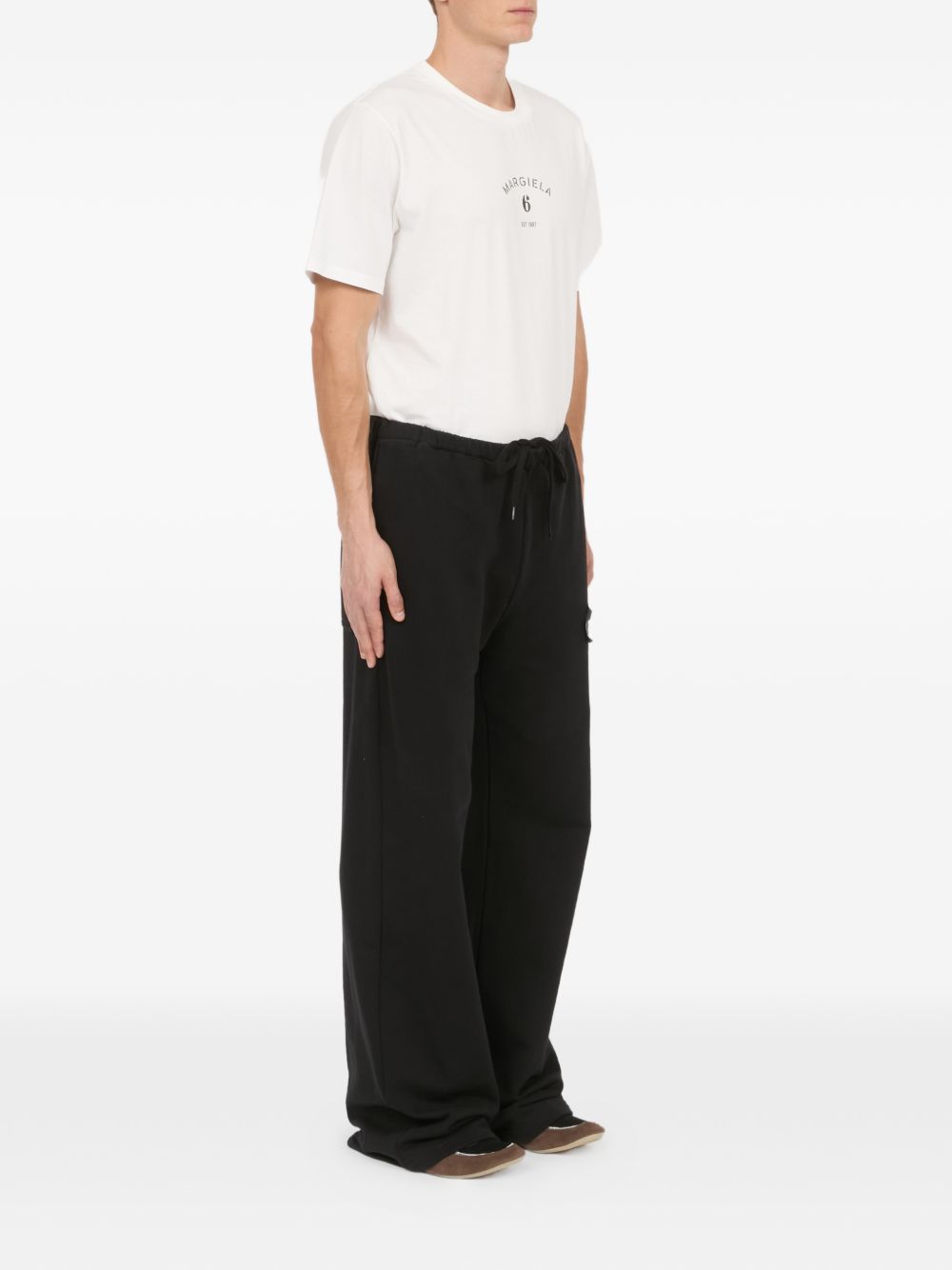 Pantaloni con applicazione in nero Mm6 maison margiela - uomo 