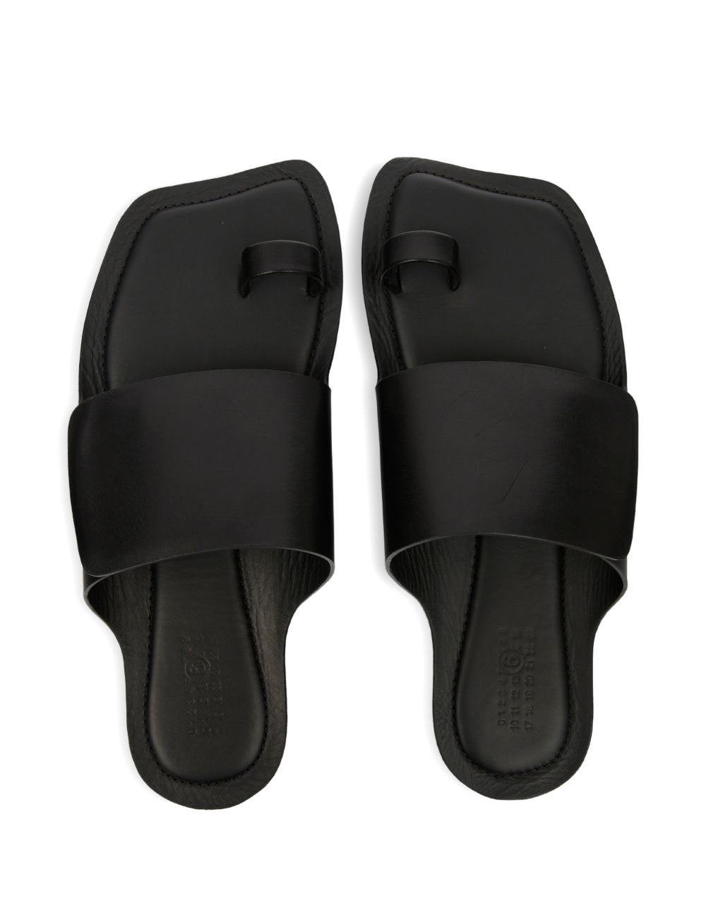 Sandali in pelle in nero Mm6 maison margiela - uomo 