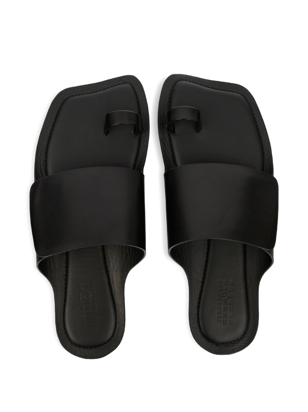 Sandali in pelle in nero Mm6 maison margiela - uomo 