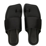 Sandali in pelle in nero Mm6 maison margiela - uomo 