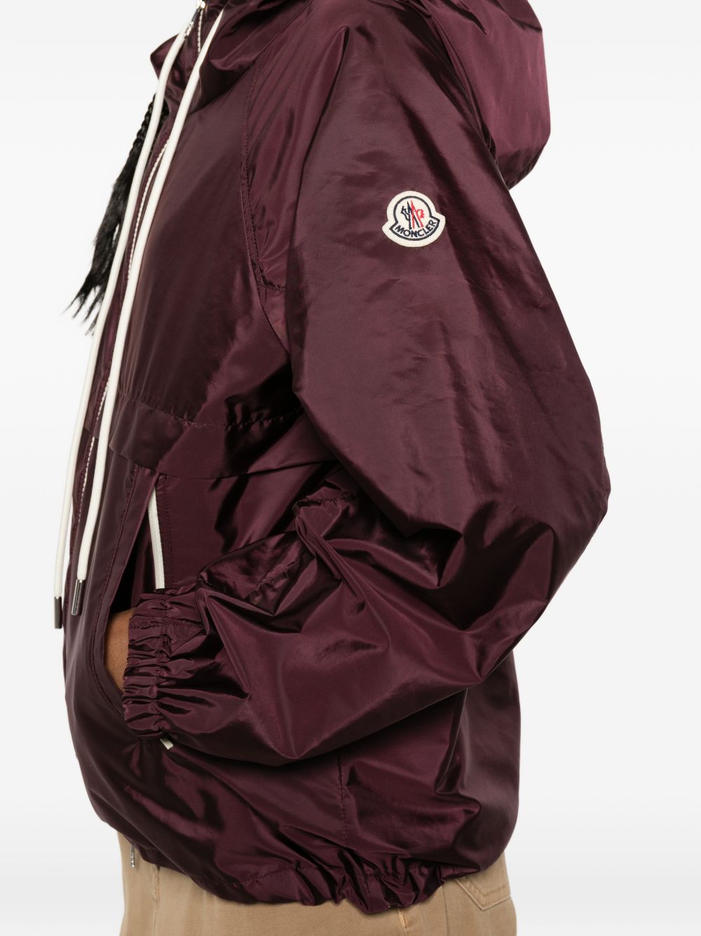 Giacca con cappuccio e zip Coquelicot in bordeaux Moncler - donna 