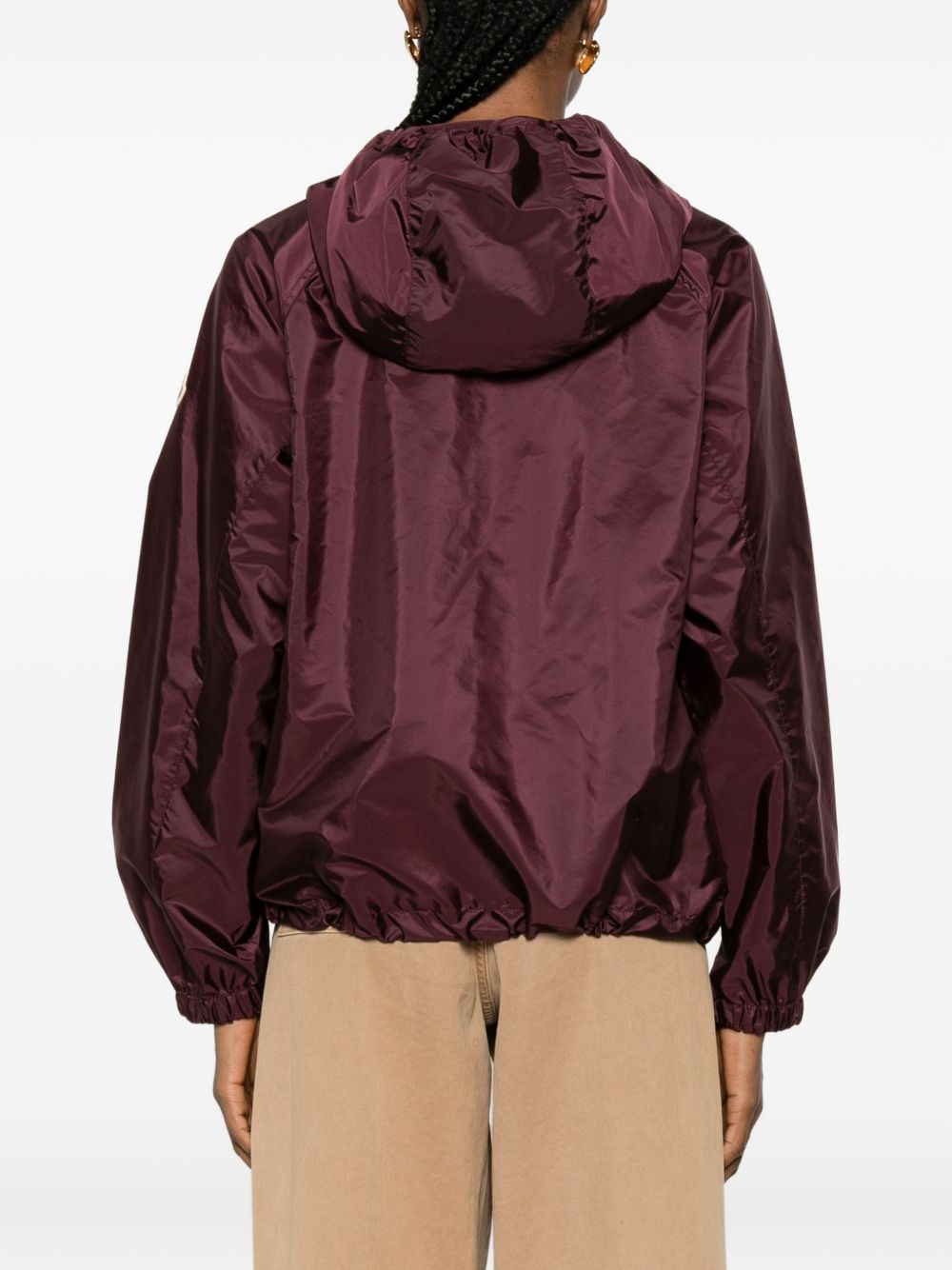 Giacca con cappuccio e zip Coquelicot in bordeaux Moncler - donna 
