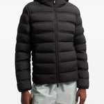 Piumino con cappuccio alete in nero Moncler - donna 