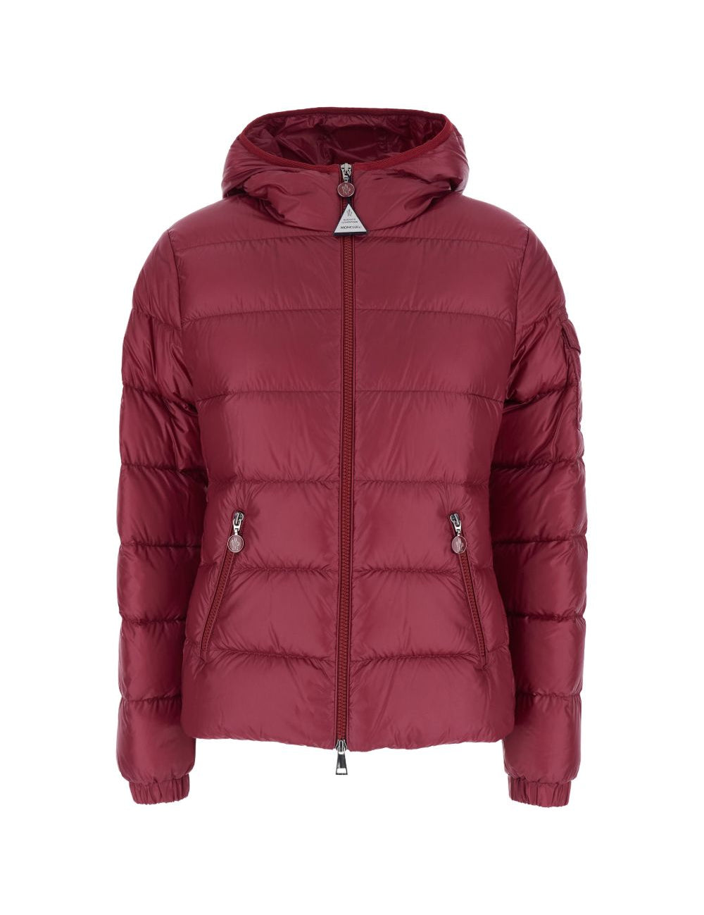 Piumino con cappuccio glesse in bordeaux Moncler - donna 