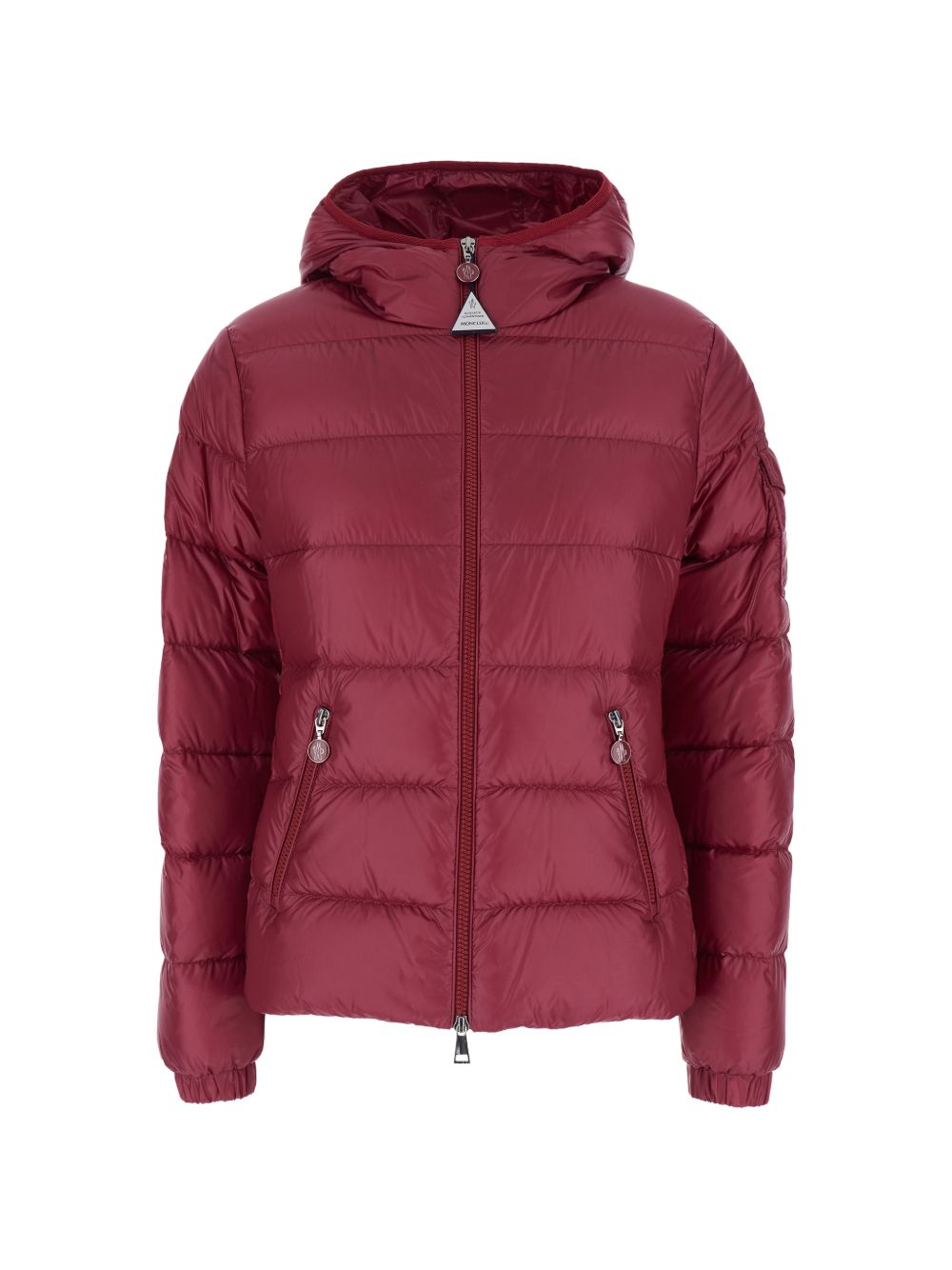 Piumino con cappuccio glesse in bordeaux Moncler - donna 