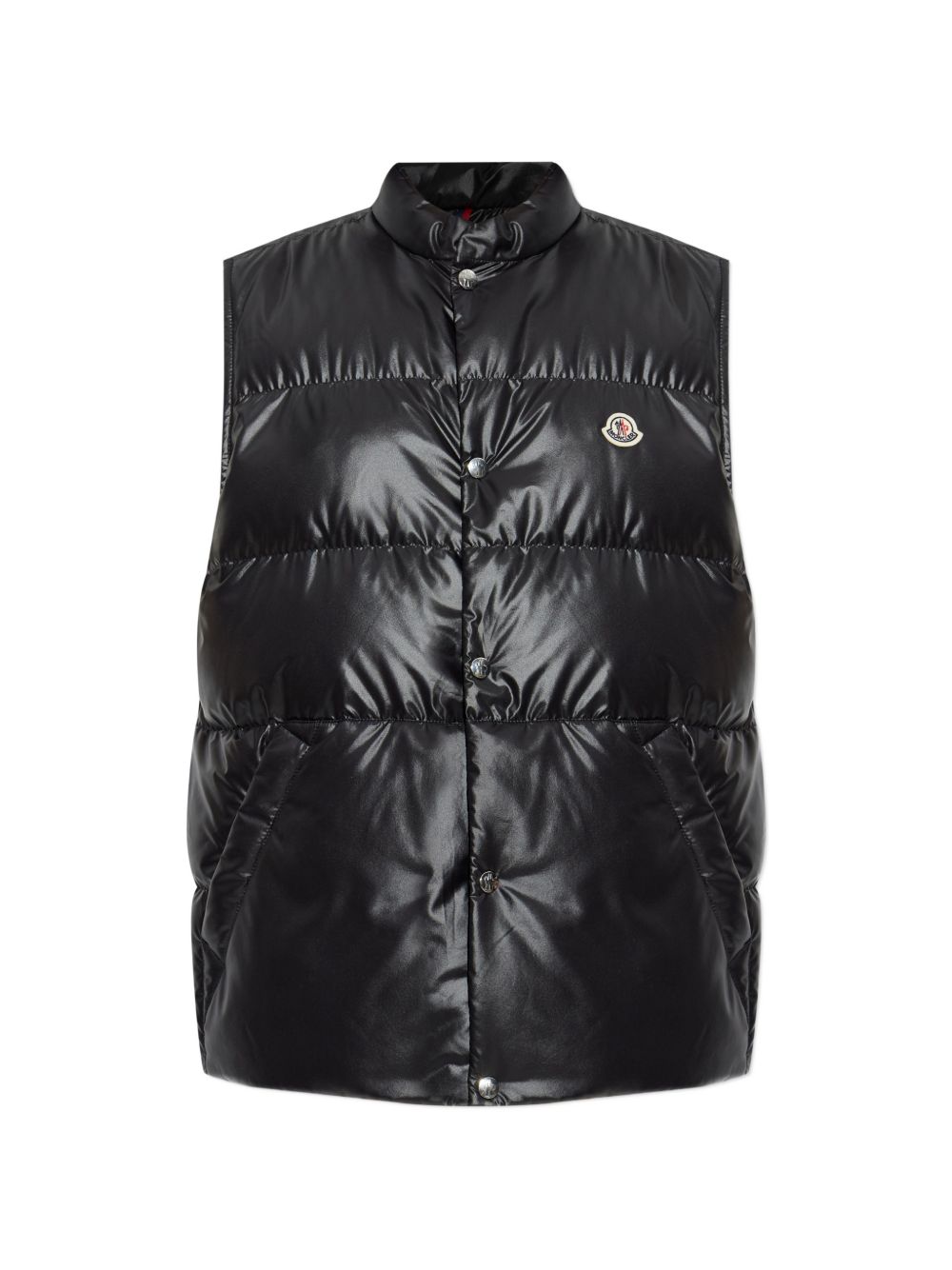 Gilet imbottito con patch logo in nero Moncler - uomo 