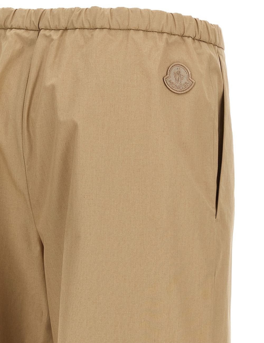 Pantaloni in popeline in beige Moncler - donna 