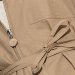 Giacca in cotone con cintura e chiusura a zip in beige Moncler - donna 