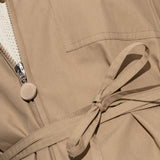 Giacca in cotone con cintura e chiusura a zip in beige Moncler - donna 
