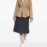 Giacca in cotone con cintura e chiusura a zip in beige Moncler - donna 