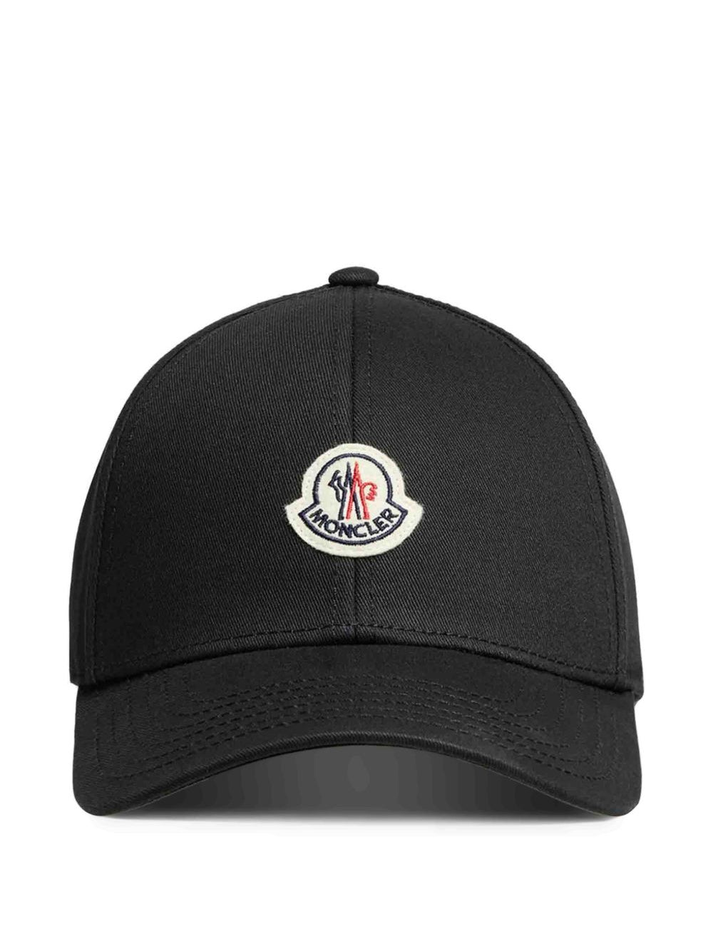 Cappello da baseball con applicazione logo in nero Moncler - uomo 