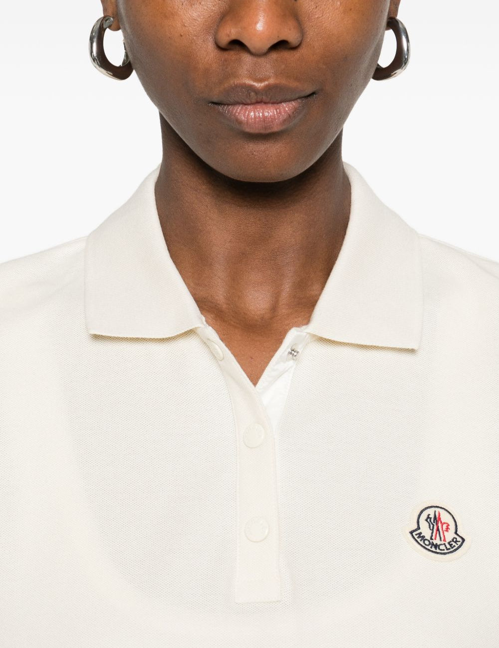 Polo a maniche corte in avorio Moncler - donna 