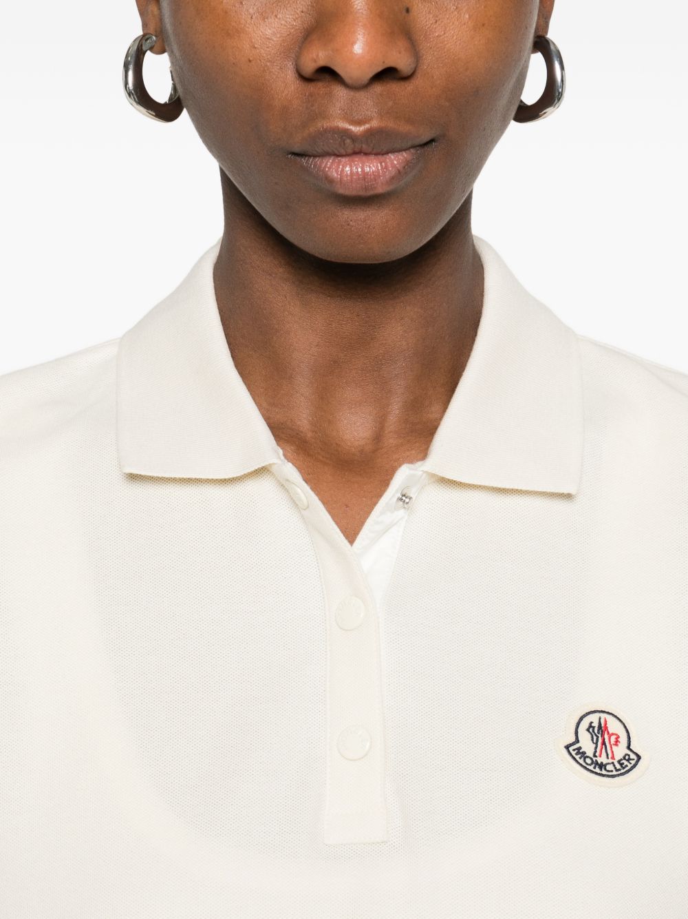 Polo a maniche corte in avorio Moncler - donna 