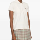 Polo a maniche corte in avorio Moncler - donna 