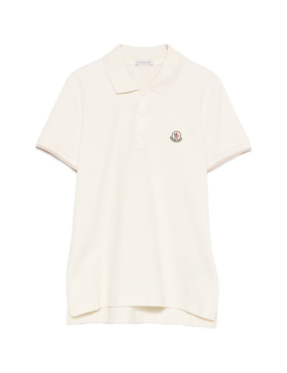 Polo a maniche corte in avorio Moncler - donna 