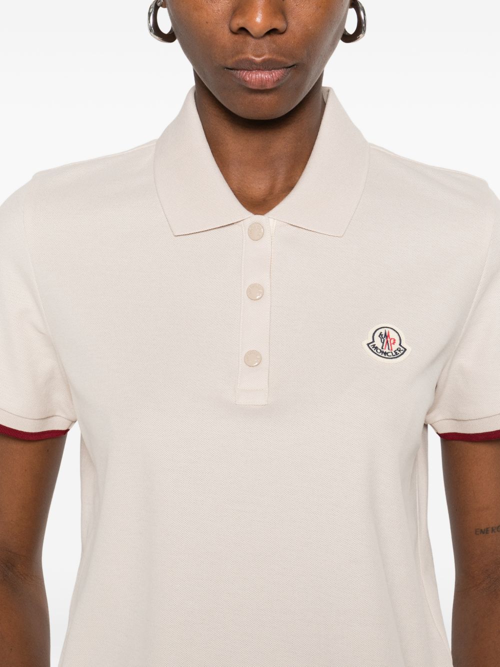 Polo a maniche corte in beige Moncler - donna 