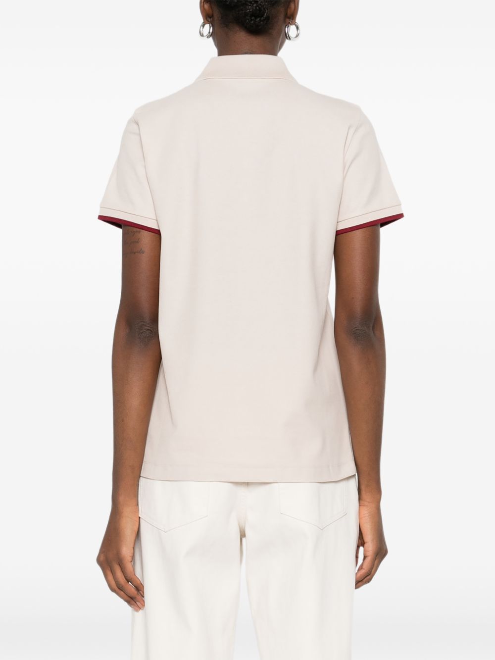 Polo a maniche corte in beige Moncler - donna 