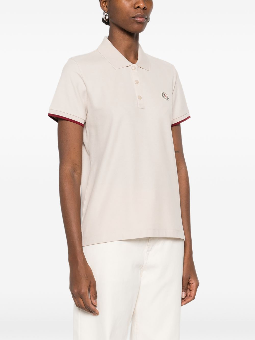 Polo a maniche corte in beige Moncler - donna 